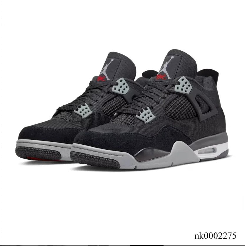 Air Jordan 4 Retro Black Canvas Shoes Sneakers
