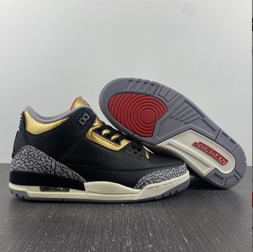 Air Jordan 3 Black Gold Shoes Sneakers 1