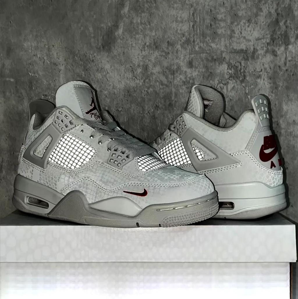 Nigel Sylvester x Air Jordan 4 White Grey Mamba Shoes Sneakers