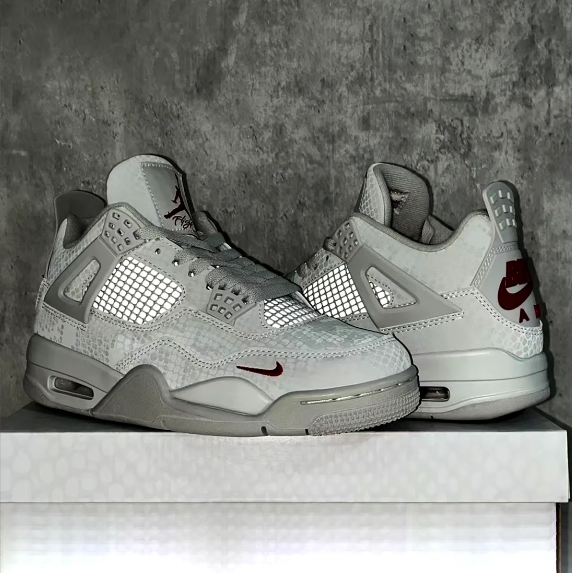Nigel Sylvester x Air Jordan 4 White Grey Mamba Shoes Sneakers