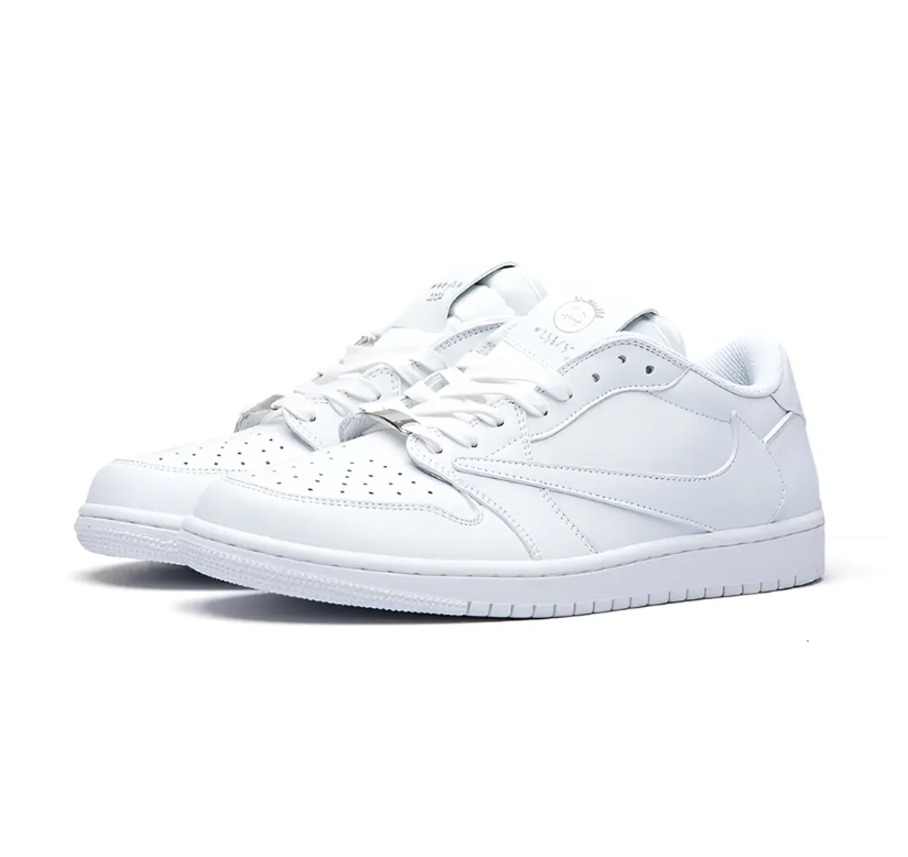 Travis Scott x AJ 1 Low White Party Shoes Sneakers