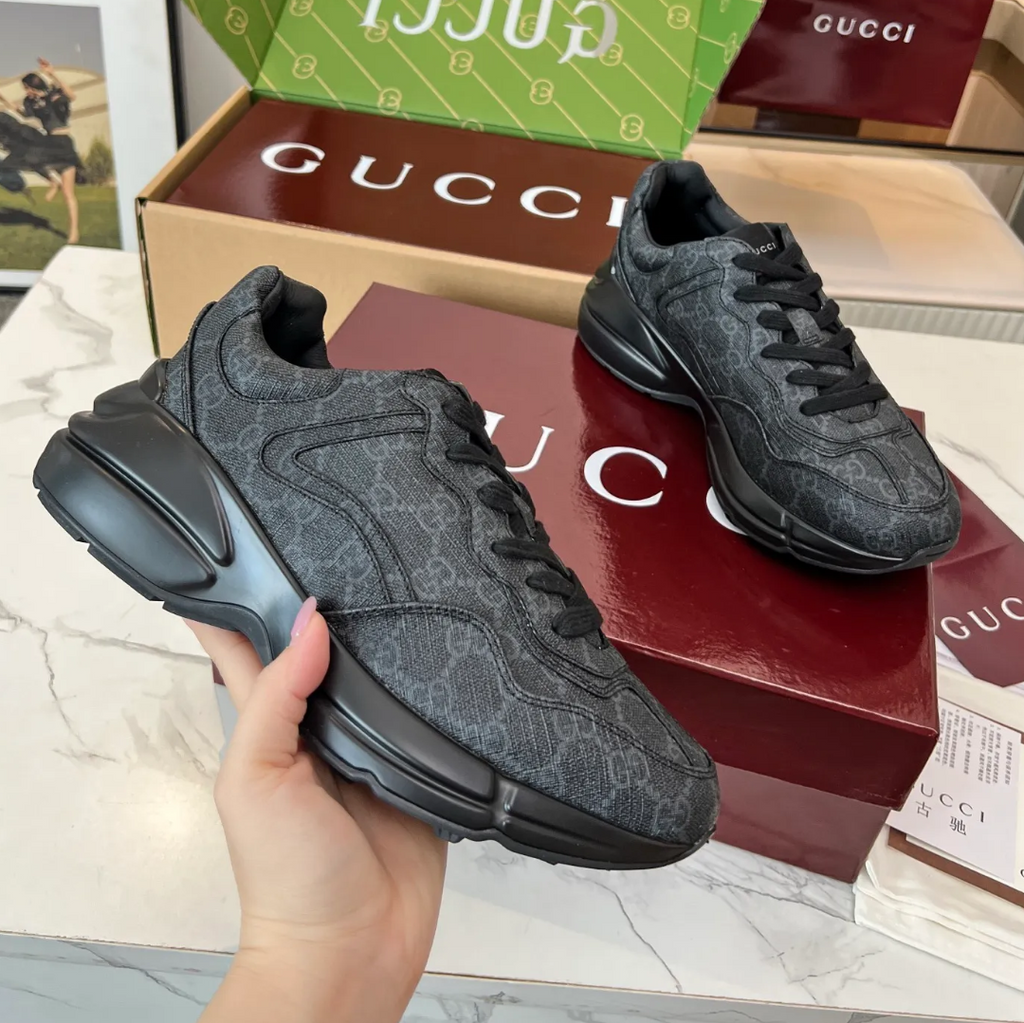 GG Rhyton Canvas ‘Black’ Shoes Sneakers