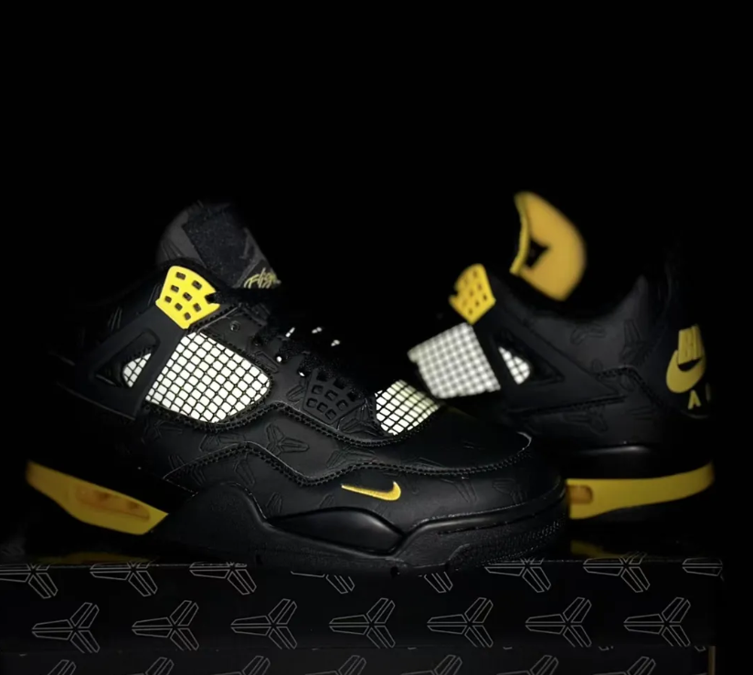 Nigel Sylvester x Kobe Bryant x Air Jordan 4 Thunder Shoes Sneakers