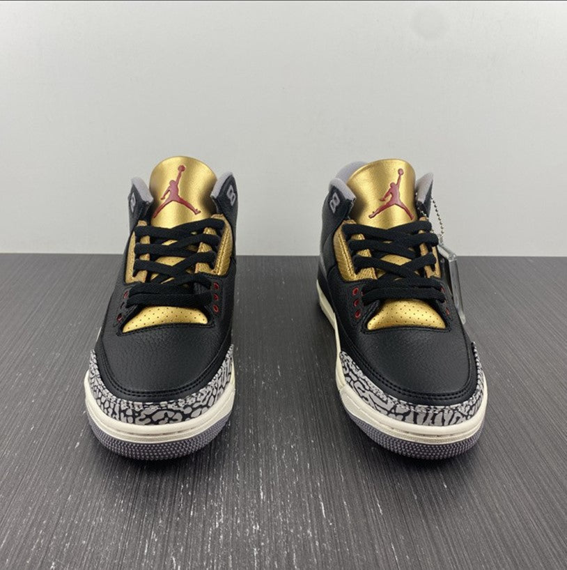 Air Jordan 3 Black Gold Shoes Sneakers