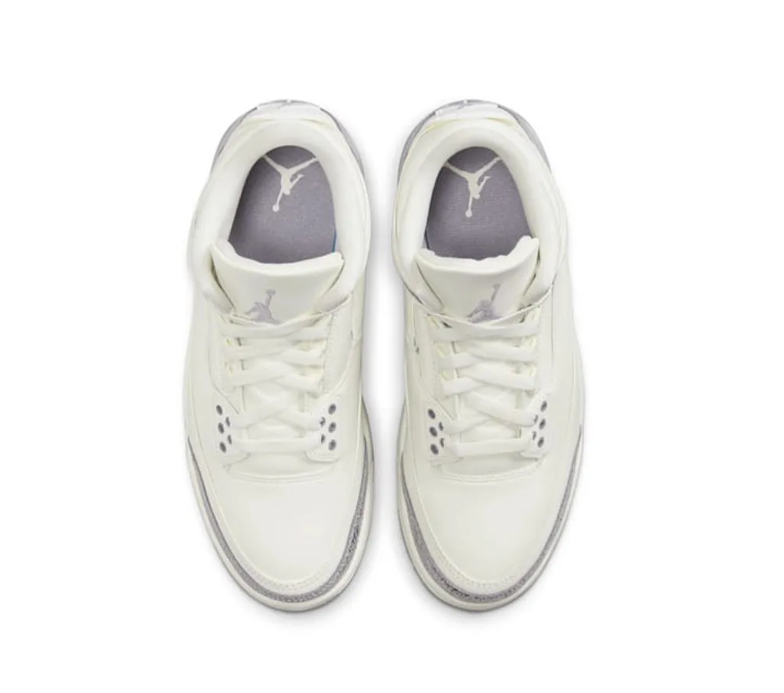 Air Jordan 3 SailMetallic Silver Shoes Sneakers