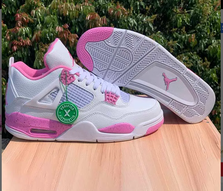 AJ 4 White Pink Oreo Shoes Sneakers