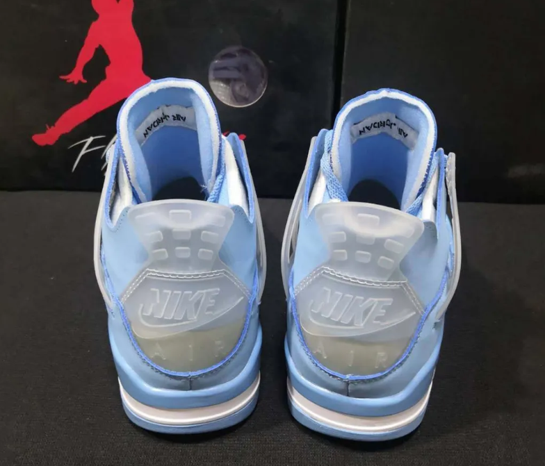 OW x AJ 4 Ice Blue Shoes Sneakers