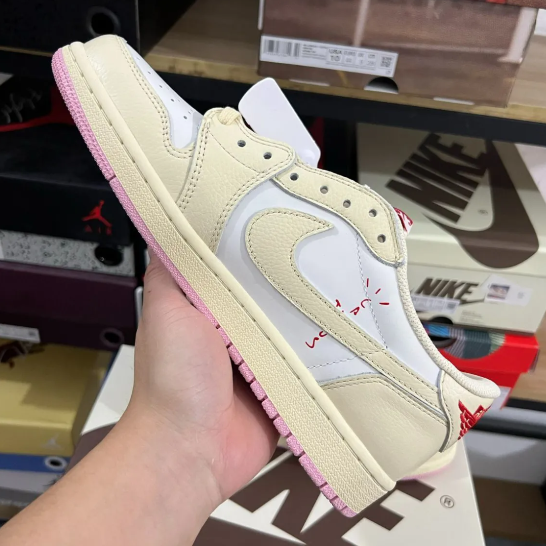Travis Scott x Air Jordan 1 Low OG Sail Shy Pink Shoes Sneakers