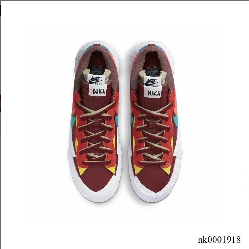 Sacai x KAWS x Blazer Low Team Red Shoes Sneakers