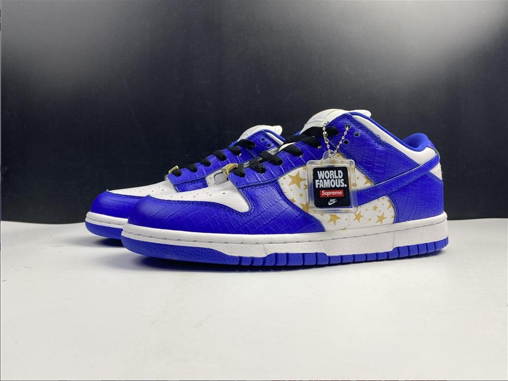 SB Dunk Low White Blue x Supreme Shoes Sneakers