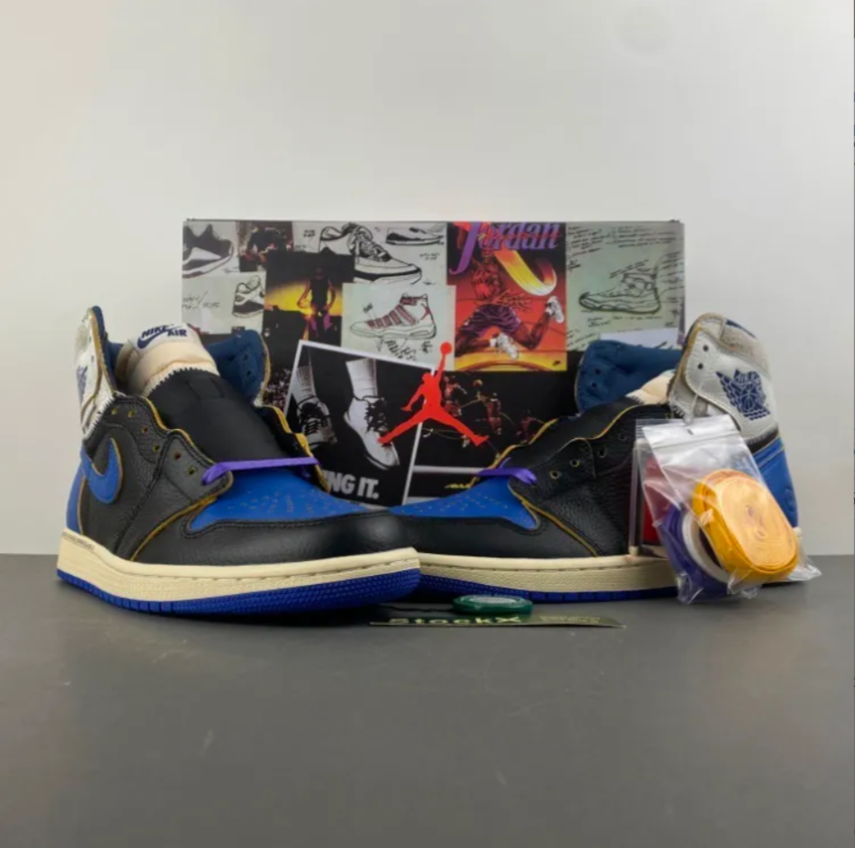 Fragment x Union LA x Air Jordan 1 High OG Sport Royal Shoes Sneakers