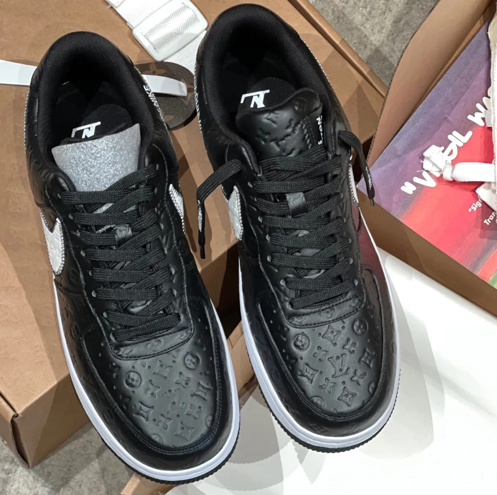 LV x Air Force 1 Friends and Family Black Shoes Sneakers
