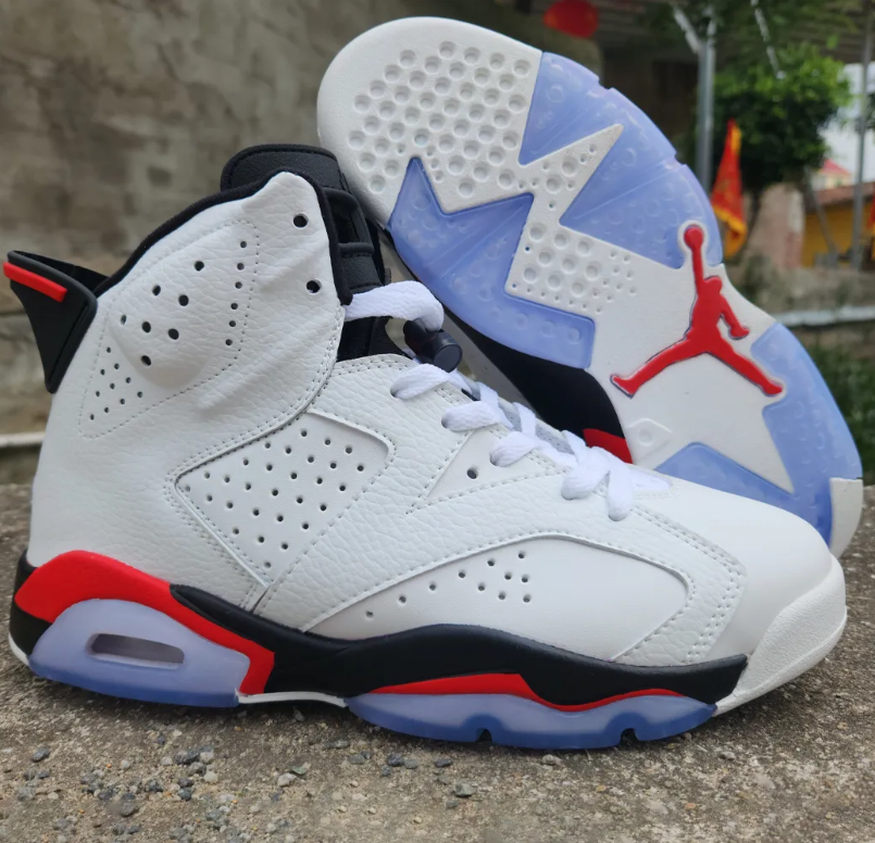 Air Jordan 6 WhiteFire Red 2025 Shoes Sneakers