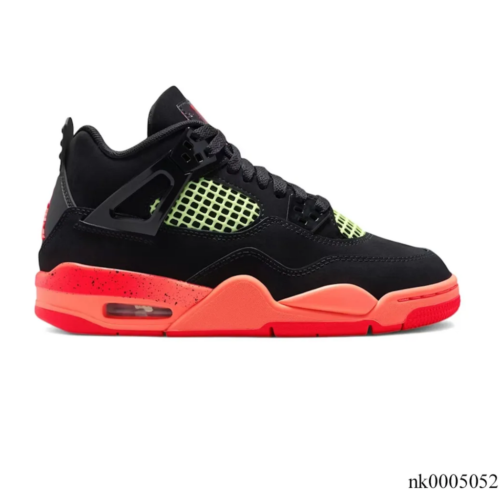 Air Jordan 4 Retro Black Infrared Barely Volt Shoes Sneakers