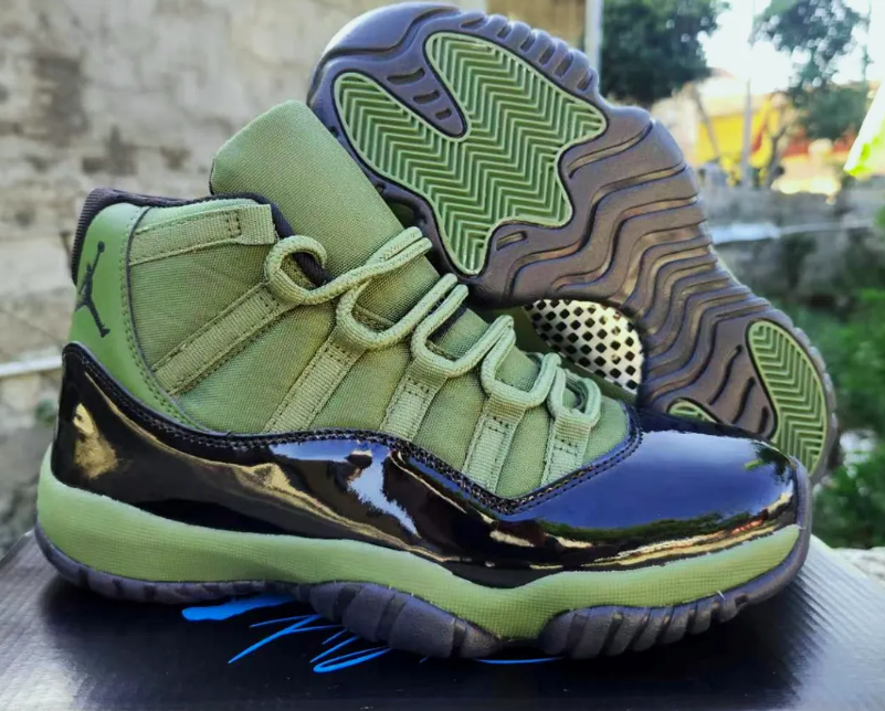 Air Jordan 11 Retro Olive and Black Shoes Sneakers