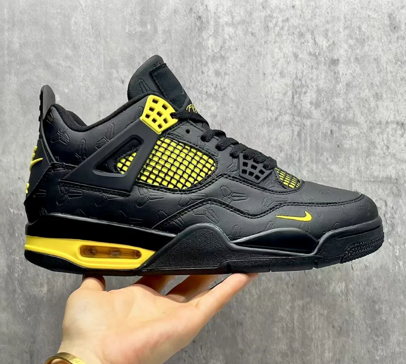 Nigel Sylvester x Kobe Bryant x Air Jordan 4 Thunder Shoes Sneakers