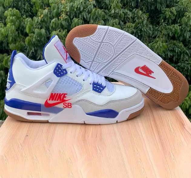 SB x AJ 4 Sapphire Blue Shoes Sneakers