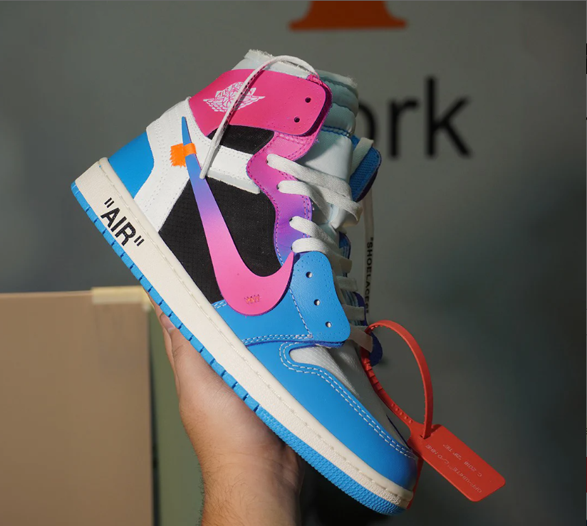 OFF-WHITE x Air Jordan 1 High Miami Vice Custom Shoes Sneakers