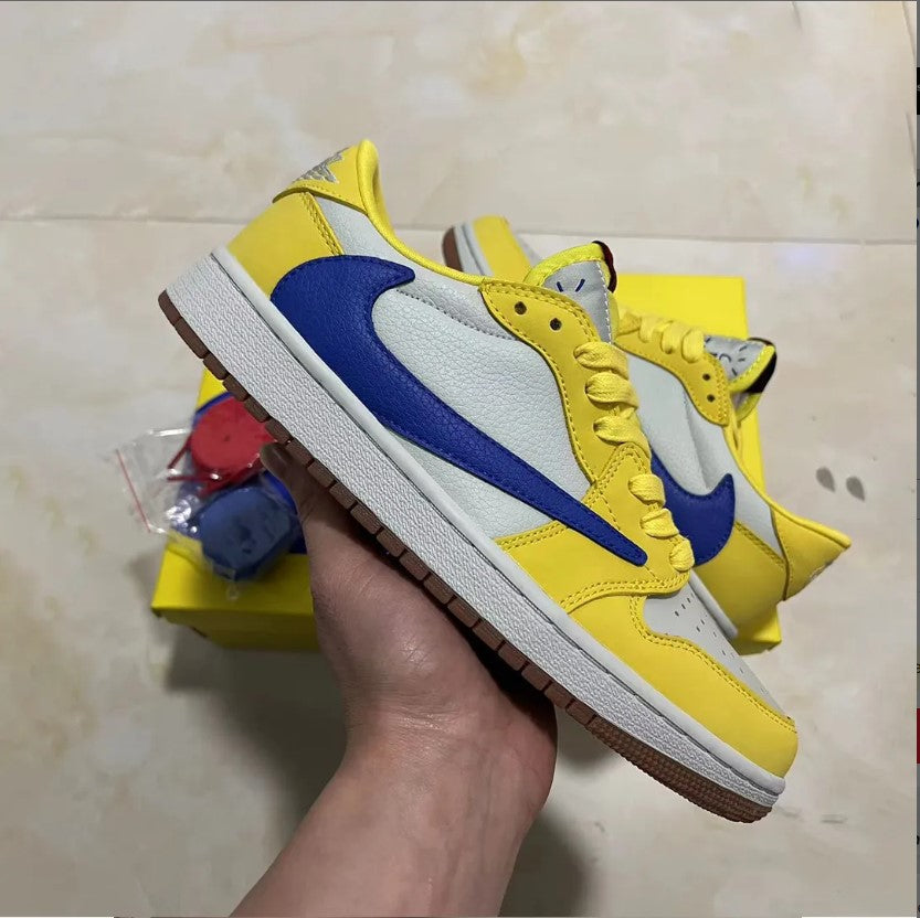 Travis Scott x AJ 1 Low OG Canary Elkins Shoes Sneakers