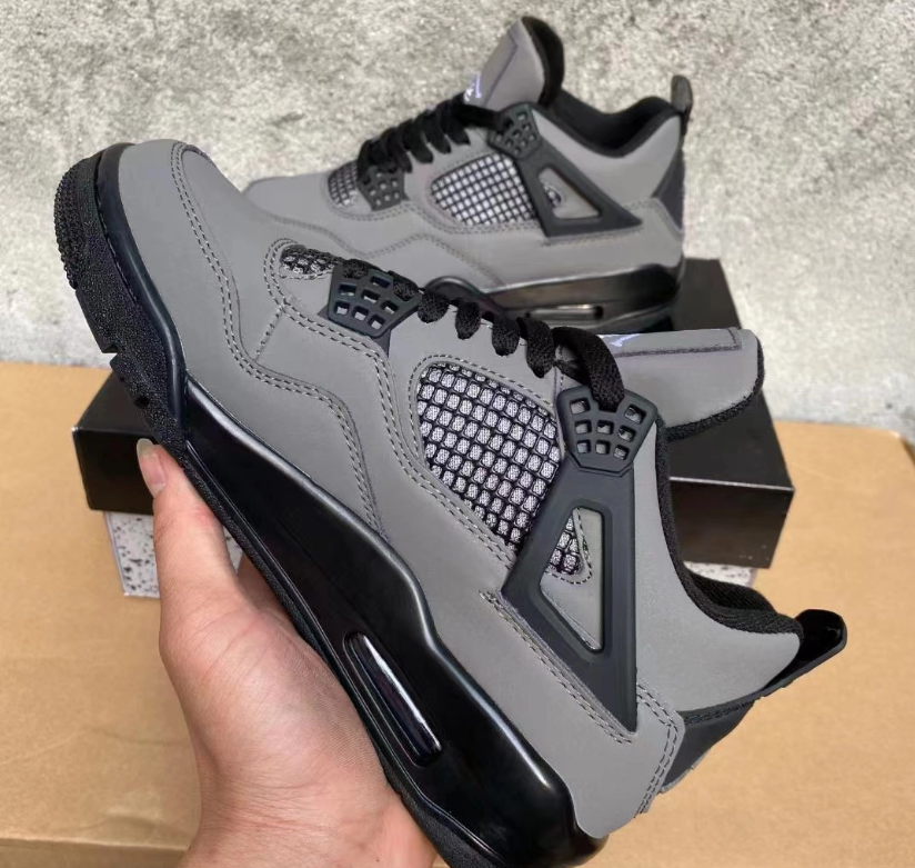Travis Scott xAir Jordan 4 Dark Gray Black Shoes Sneakers