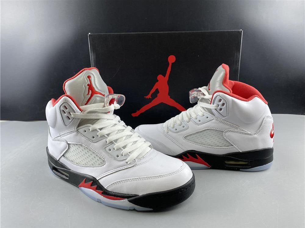 Air Jordan 5 Fire Red Silver Tongue (2020) Shoes Sneakers