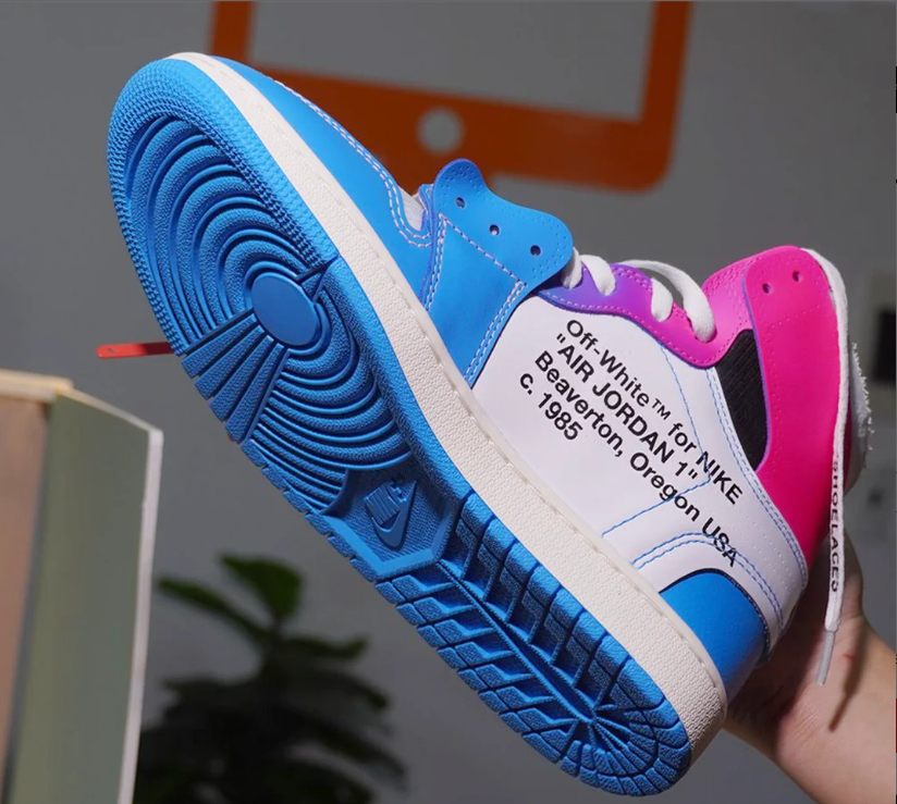 OFF-WHITE x Air Jordan 1 High Miami Vice Custom Shoes Sneakers