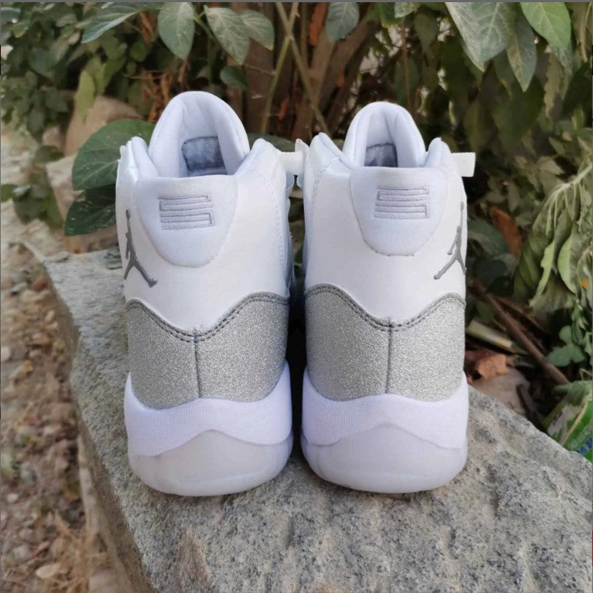 Air Jordan 11 Retro White Metallic Silver Shoes Sneakers