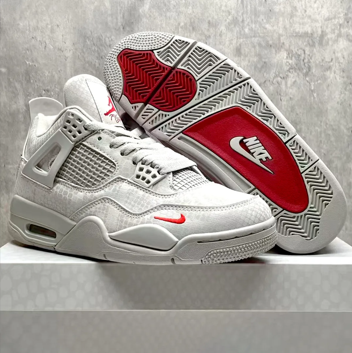 Nigel Sylvester x Air Jordan 4 White Grey Mamba Shoes Sneakers