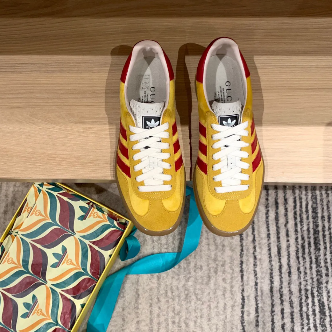 GG x AD Gazelle ‘Yellow Red’ Shoes Sneakers