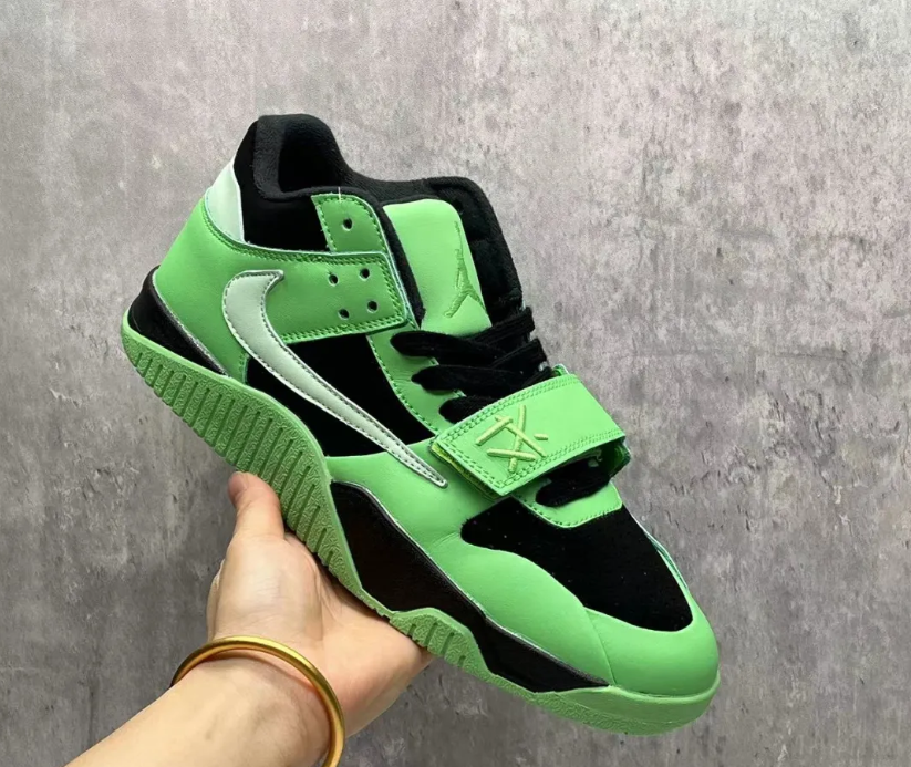 Travis Scott x Jumpman Jack Green Spark Shoes Sneakers