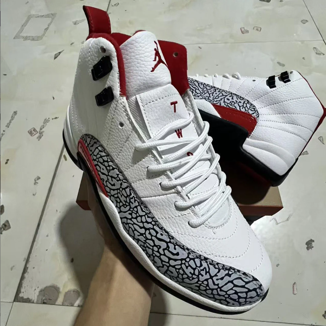 Air Jordan 12 Elephant Print Shoes Sneakers