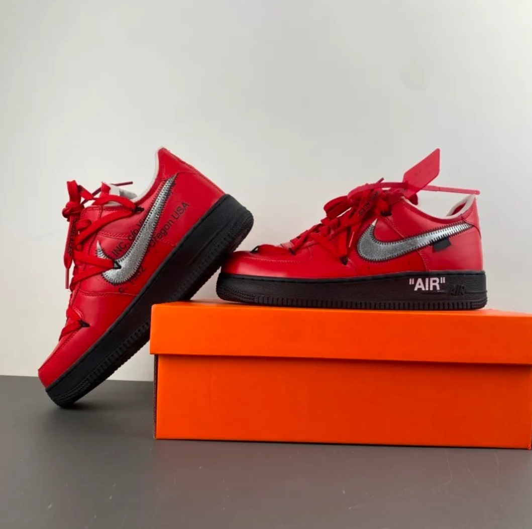 OW x Air Force 1 Low Crimson Sample Shoes Sneaker