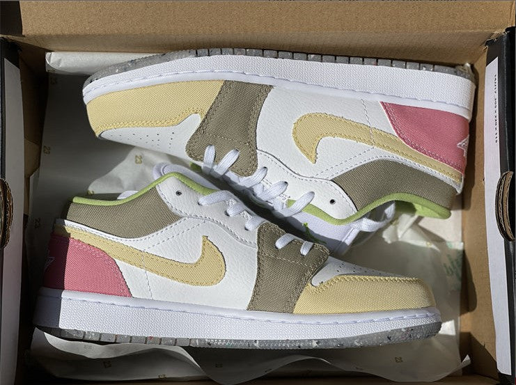 Air Jordan 1 Low Pastel Grind Vivid Green Shoes Sneakers