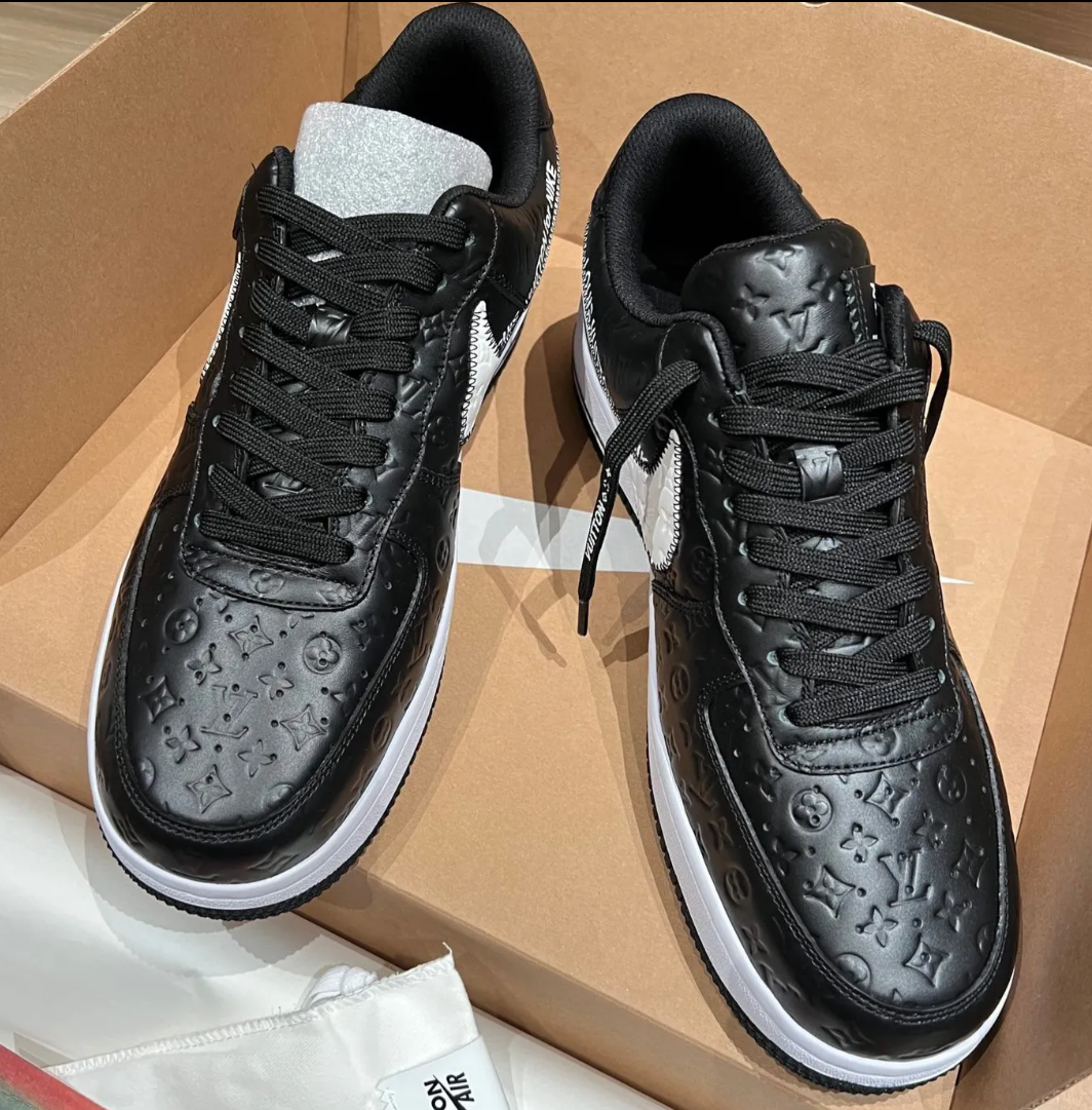 LV x Air Force 1 Friends and Family Black Shoes Sneakers