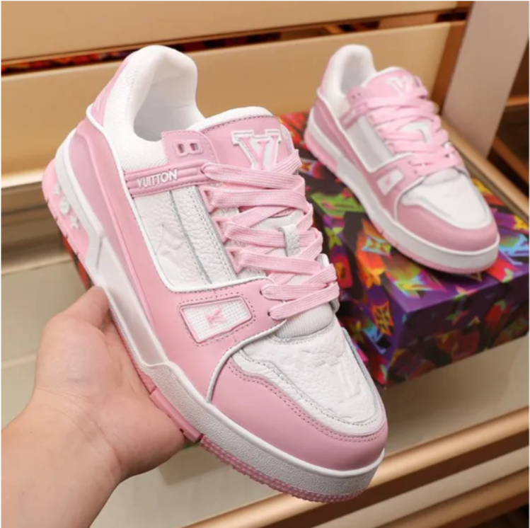 LV Trainer Pink Rose Shoes Sneakers