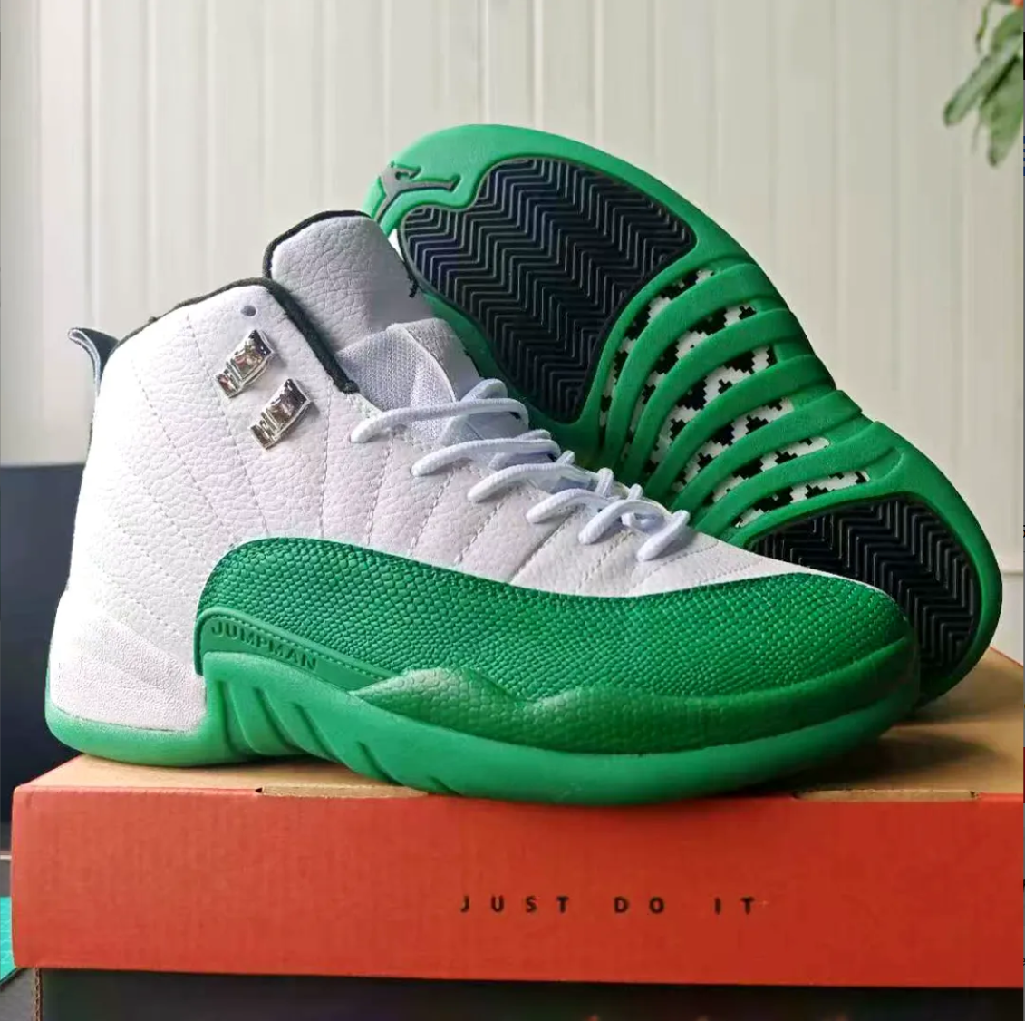 Air Jordan 12 Bucks White Green Shoes Sneakers
