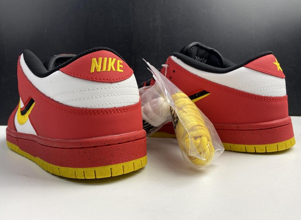 SB Dunk Low White Red Yellow Shoes Sneakers