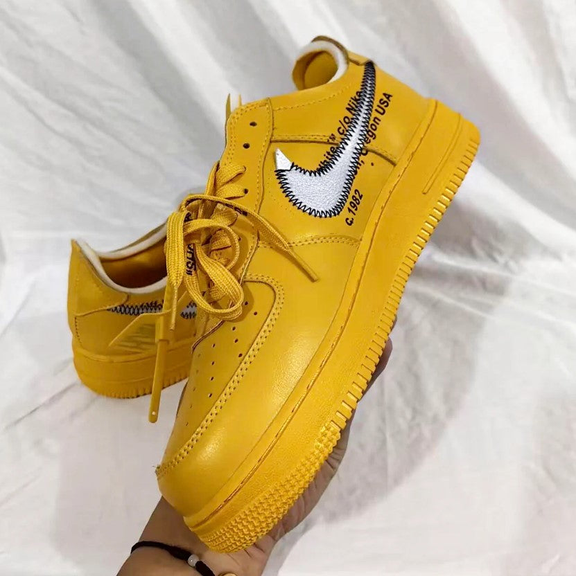 Off-White x Air Force 1 Low University Gold Lemonade Shoes Sneakers