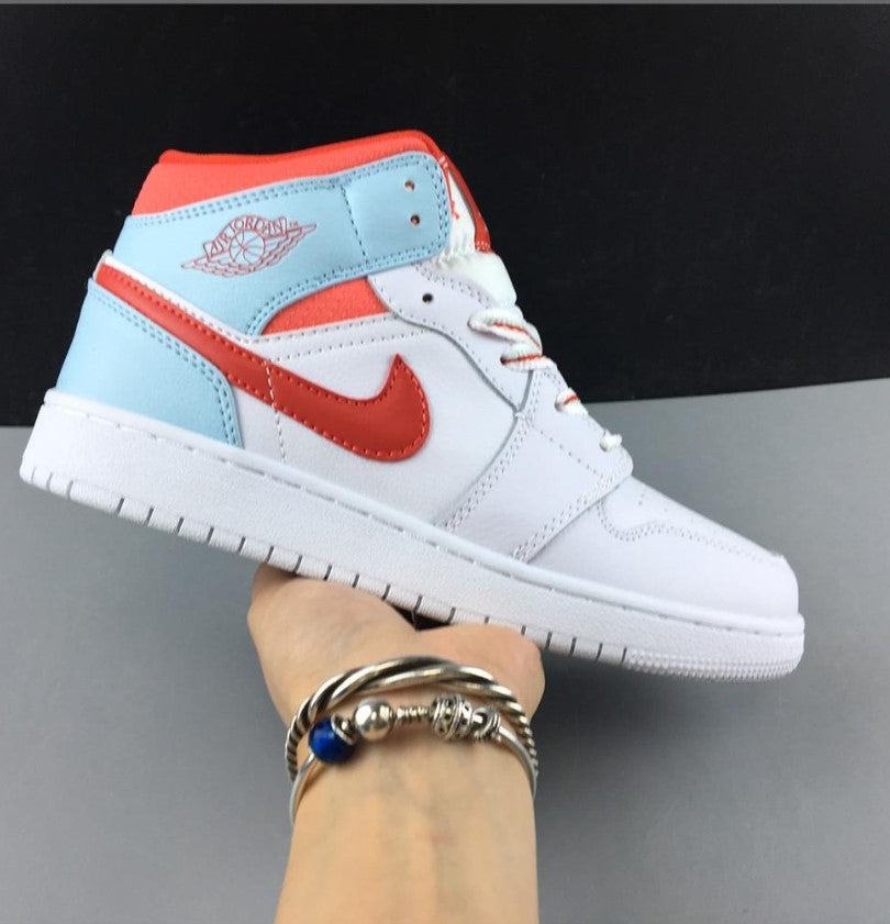 Air Jordan 1 Mid White Topaz Mist (GS) Shoes Sneakers