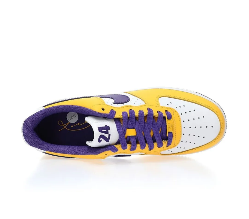 Kobe Bryant x AF 1 Low White Purple Yellow Shoes Sneaker