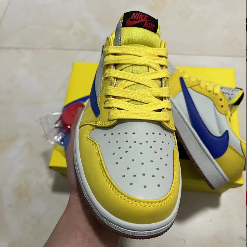 Travis Scott x AJ 1 Low OG Canary Elkins Shoes Sneakers