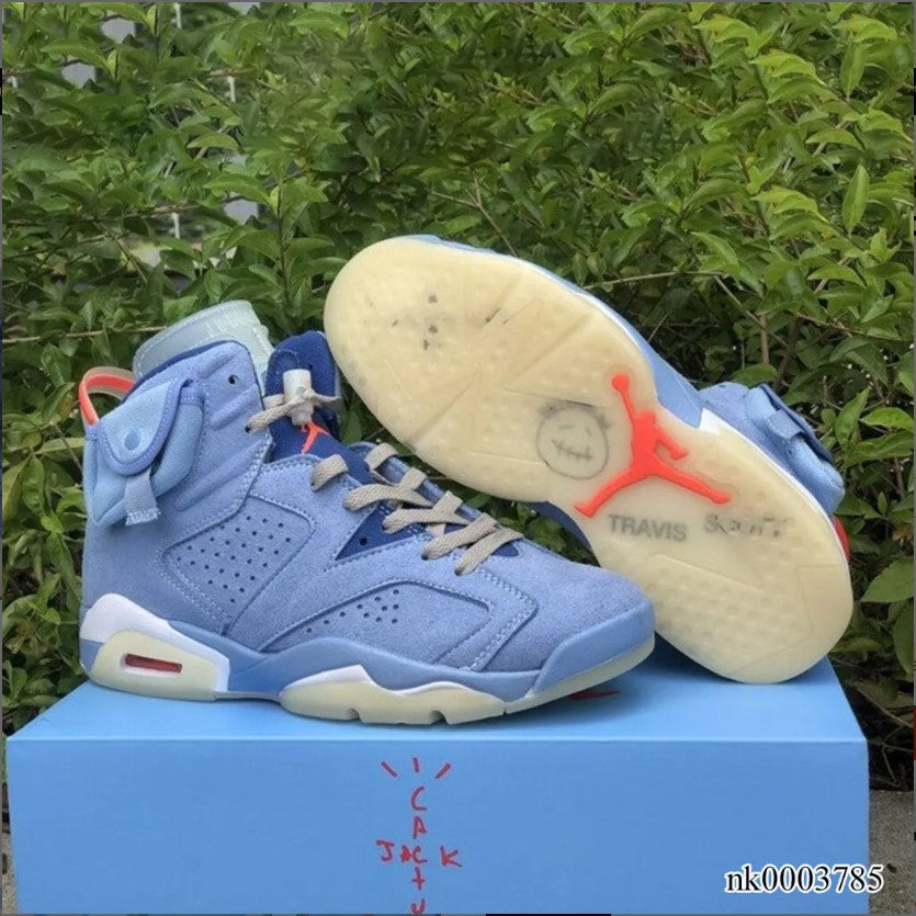 Air Jordan 6 x Travis Scott Houston Oilers Light Blue Shoes Sneakers