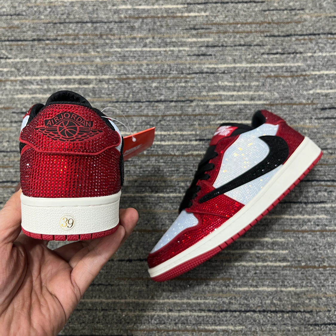 Air Jordan 1 Low Chicago Crystal Shoes Sneakers