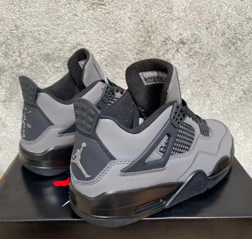 Travis Scott xAir Jordan 4 Dark Gray Black Shoes Sneakers
