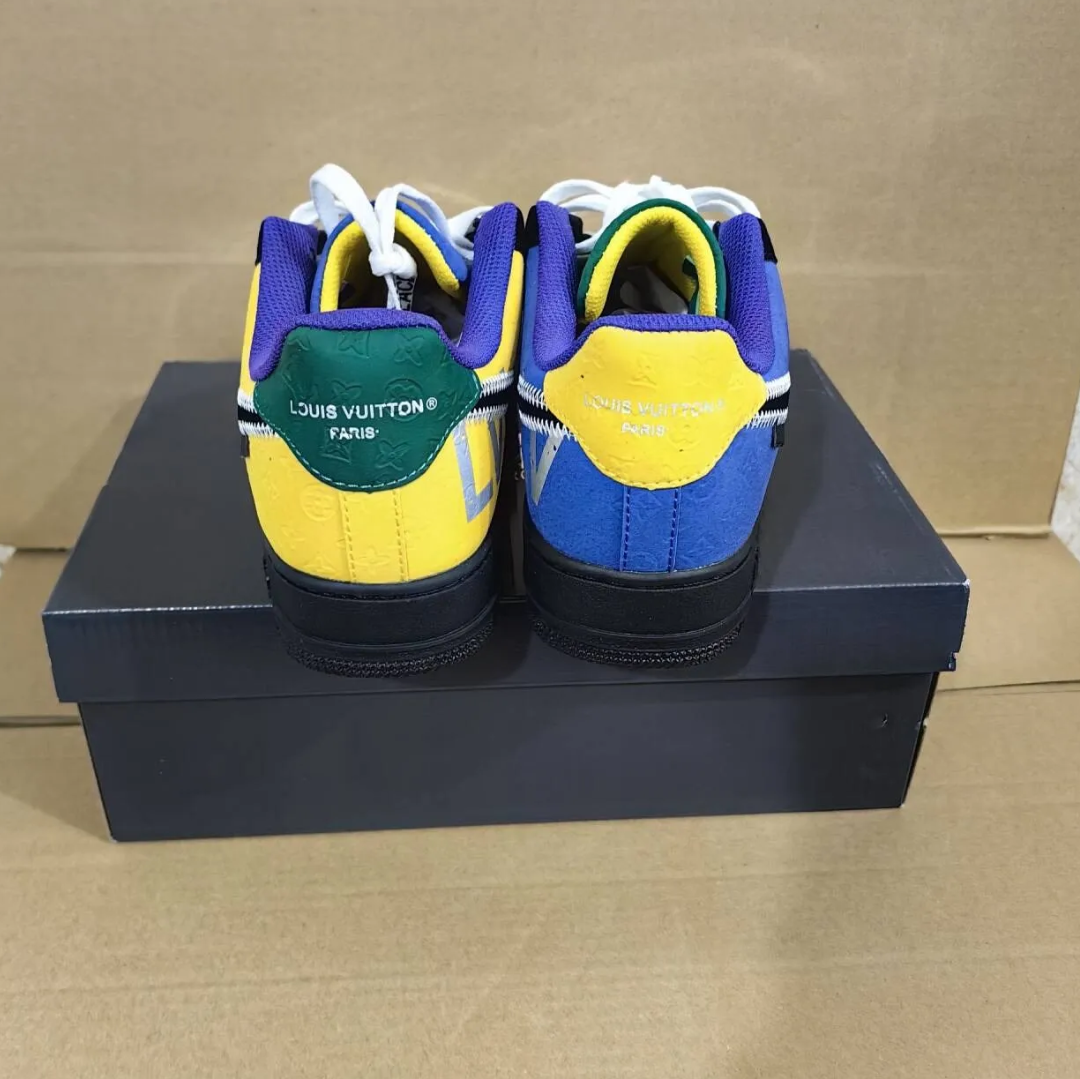 LV x Air Force 1 Low ‘Virgil Abloh Purple Metallic Silver’ Shoes Sneakers