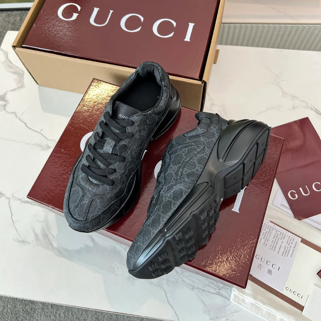 GG Rhyton Canvas ‘Black’ Shoes Sneakers