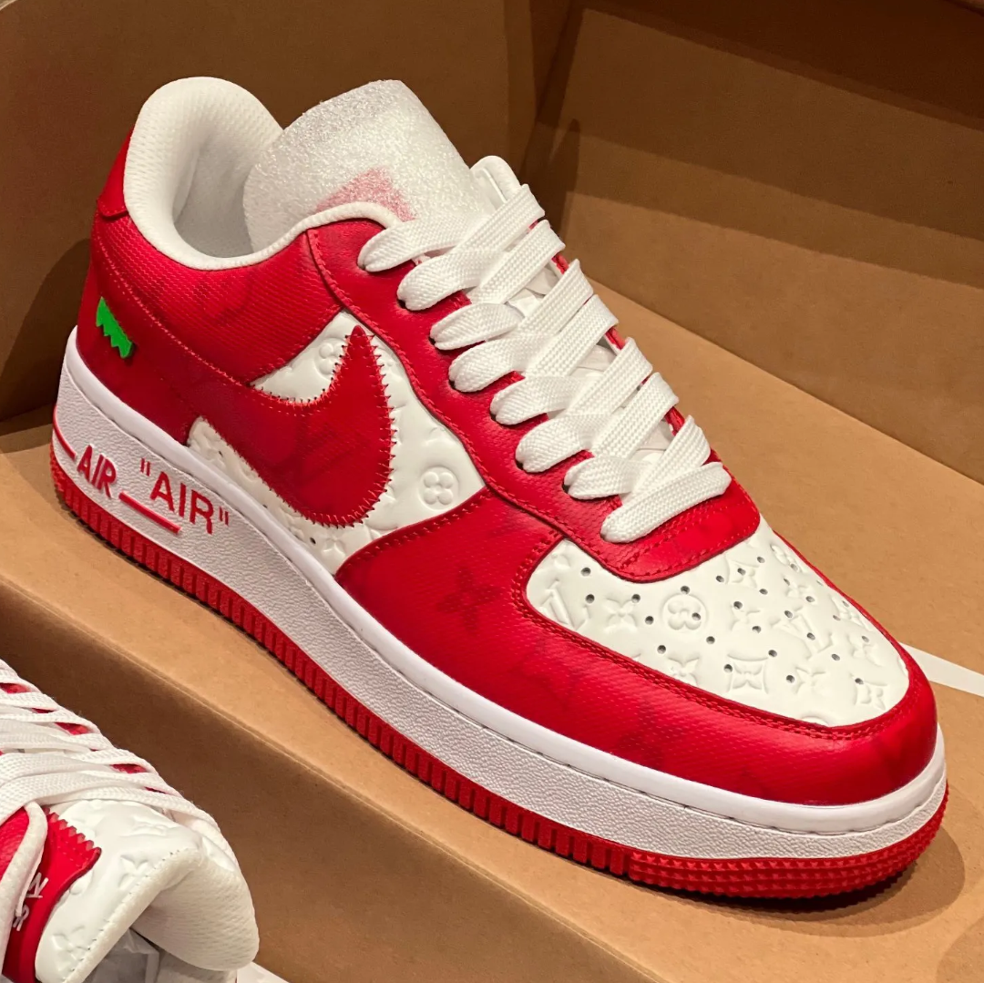 LV x Air Force 1 Virgil Abloh White Red Shoes Sneakers