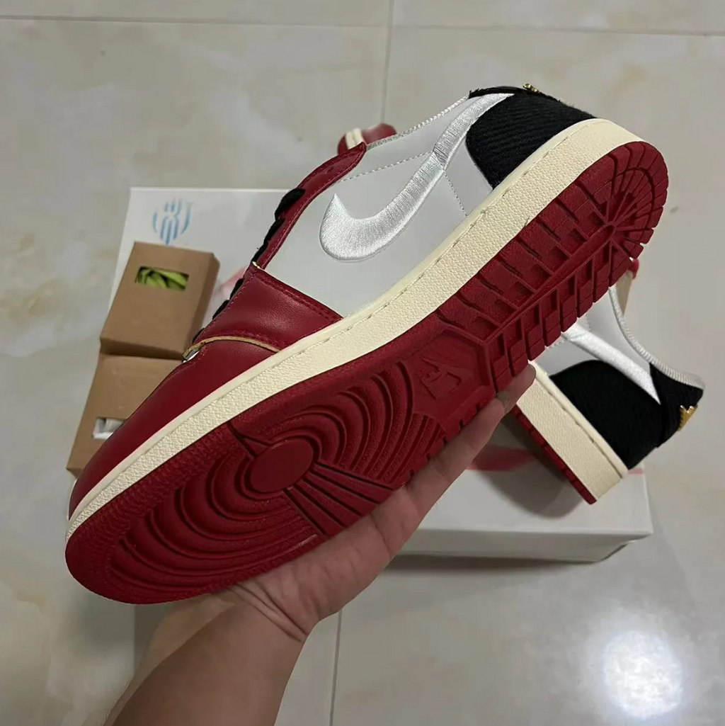 Trophy Room x Air Jordan 1 Low OG (White Swoosh) Shoes Sneakers