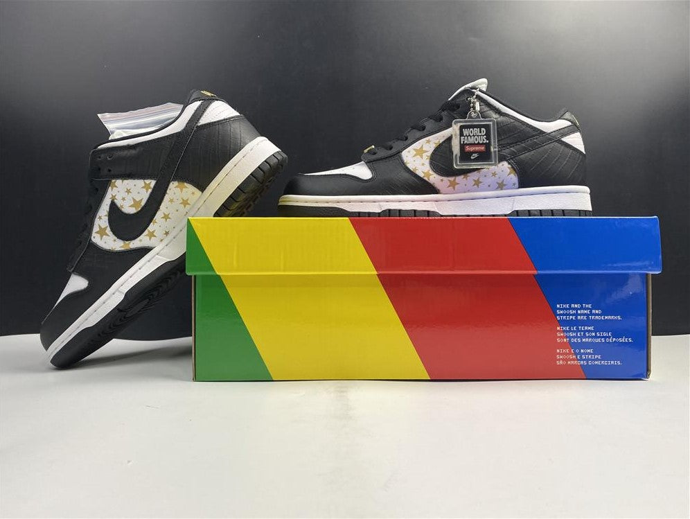 SB Dunk Low Stars Black x Supreme Shoes
