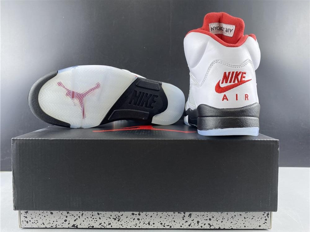 Air Jordan 5 Fire Red Silver Tongue (2020) Shoes Sneakers